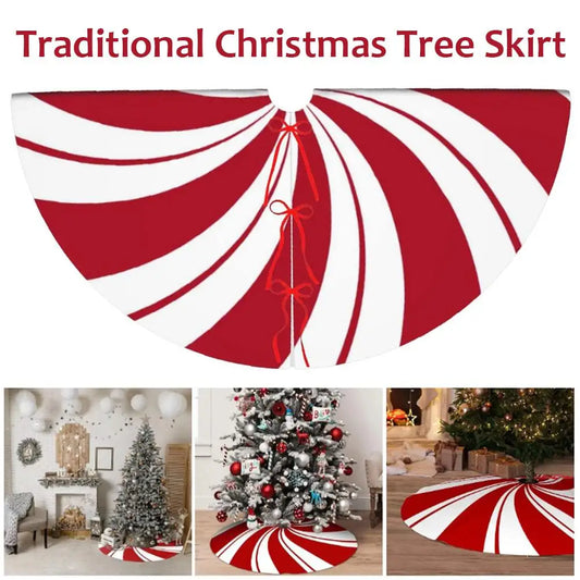 48" Peppermint Swirl Christmas Tree Skirt