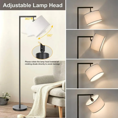 Modern Dimmable Floor Lamp with Adjustable Shade