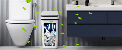 2-Pack 12L Touchless Motion Sensor Bathroom Trash Cans – Smart, Sleek, and Odor-Free