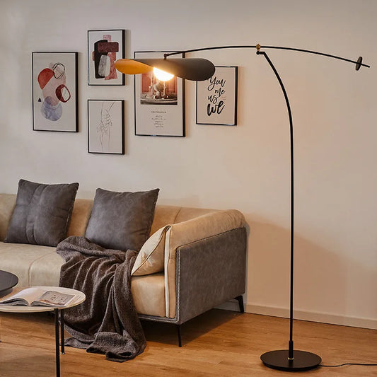 Nordic Leaf Floor Lamp LED Long Arm Adjustable Iron Standing Lamp