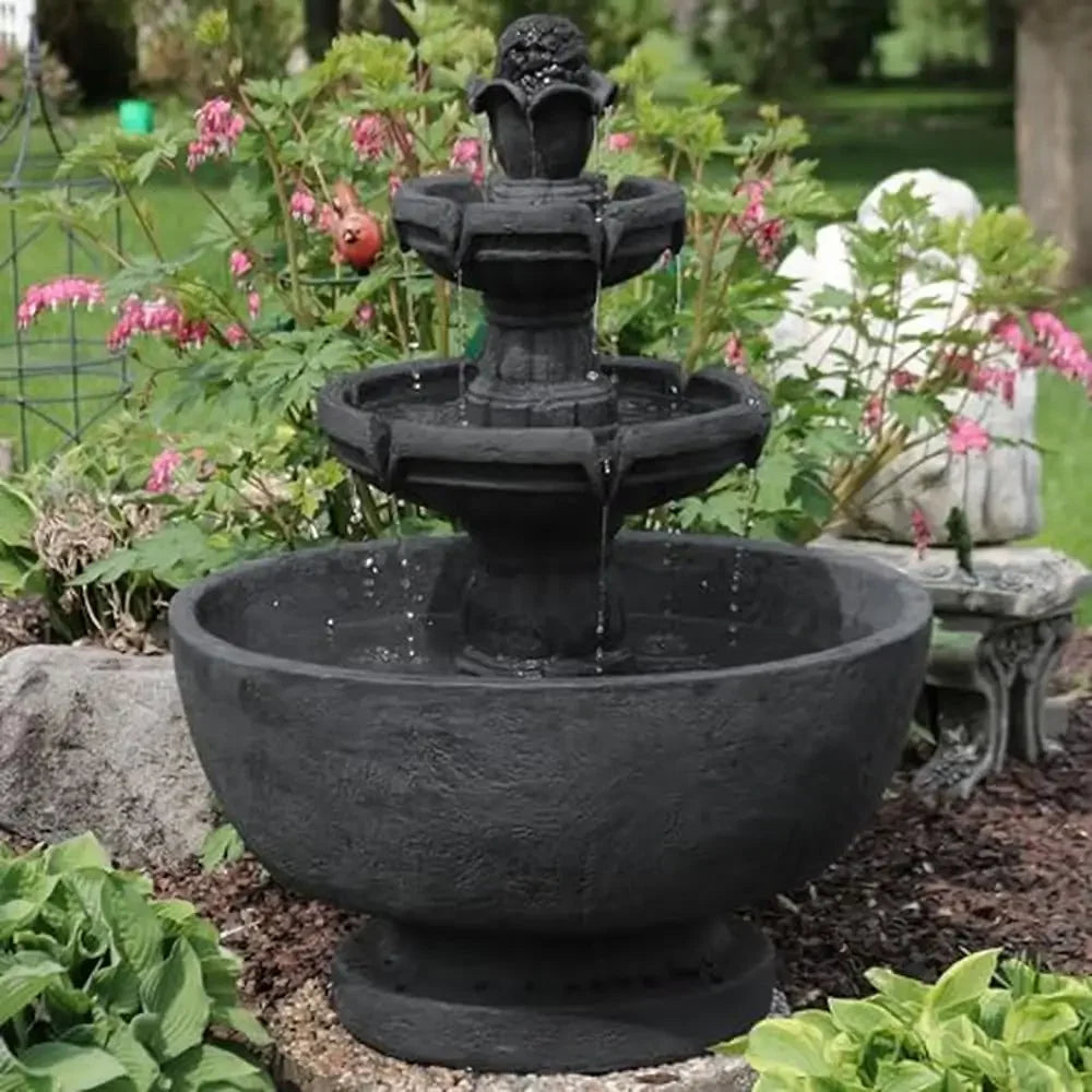 Relaxing 3-Tier Outdoor Water Fountain Feature