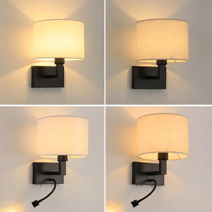 Modern Fabric LED Wall Sconce for Bedroom & Living Spaces