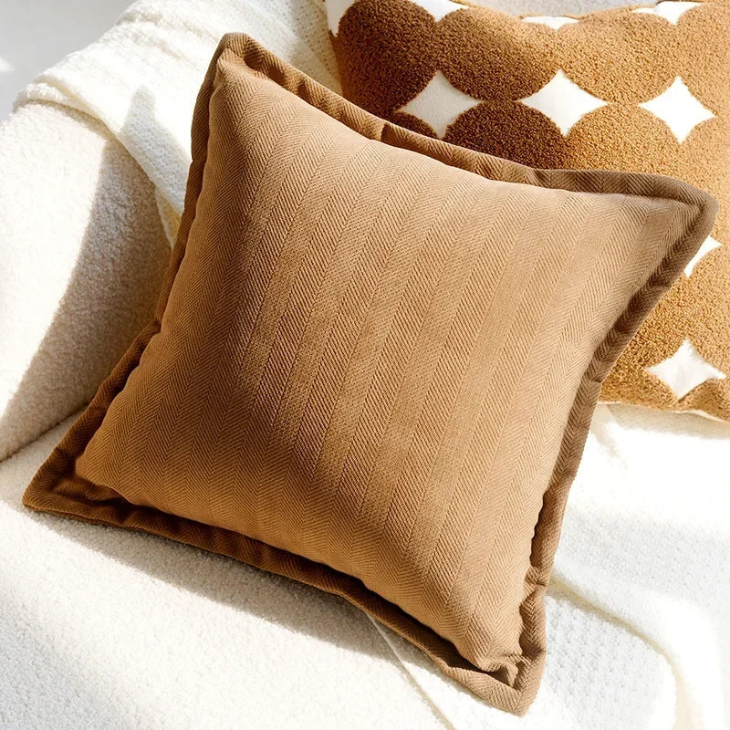 Boho Faux Wool Throw Pillow Covers - Plush Comfort in 14 Stylish Designs