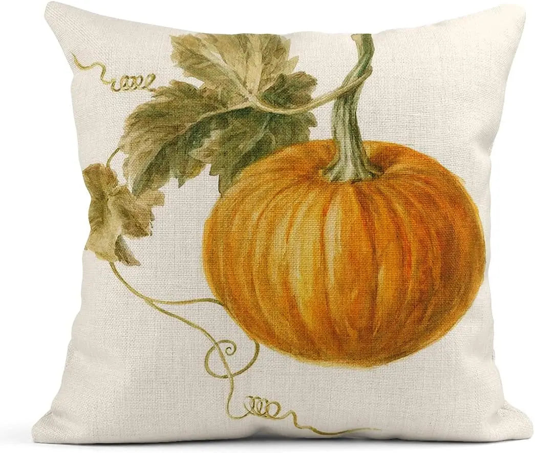 Linen Throw Pillow Cover Autumn Pumpkin Home Decoration Pillowcase Sofa Bed Sofa Square Cushion Cover Autumn pillowcase