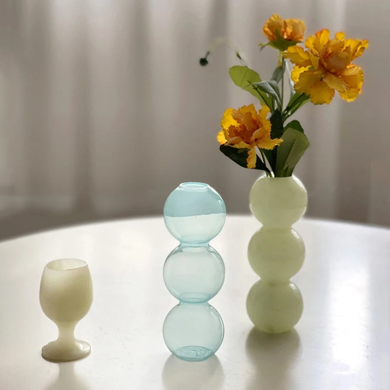 Bubble Glass Flower Vase – A Modern Touch of Elegance for Your Space