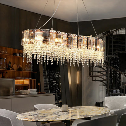 Smokey Gray Crystal Luxury Ceiling Chandeliers – Elegant LED Hanging Lights for Your Home