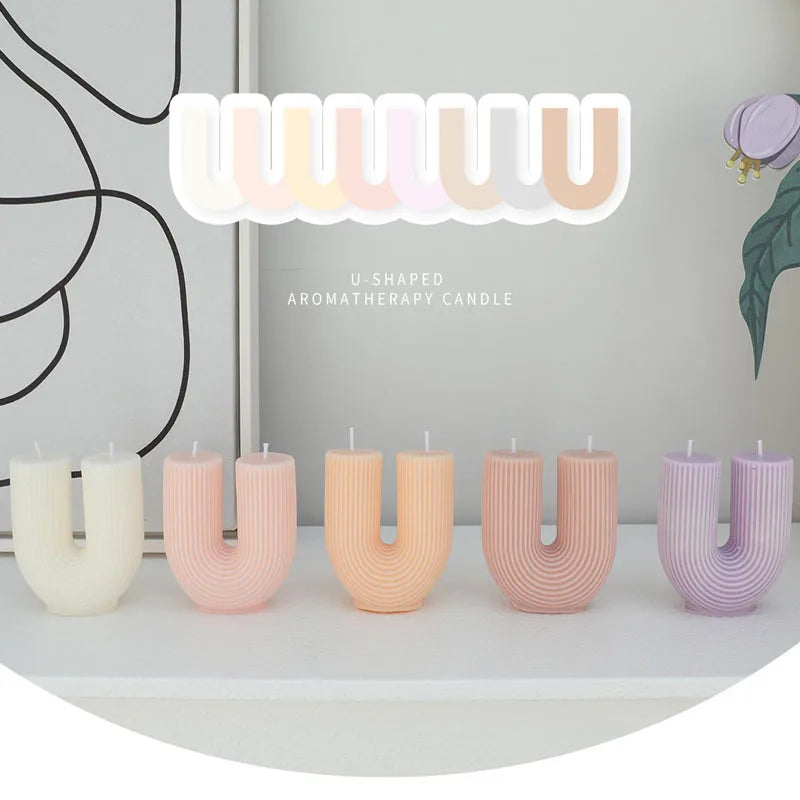 Decorative U-Shaped Geometric Scented Candles