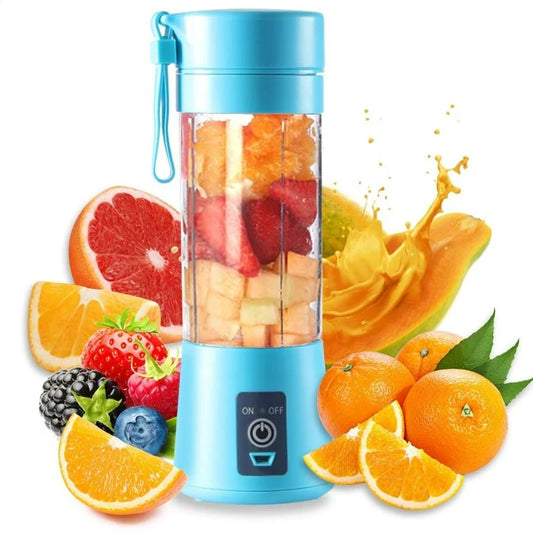 Portable Electric Mini Blender – 6-Blade, USB Rechargeable, Juicer & Smoothie Maker