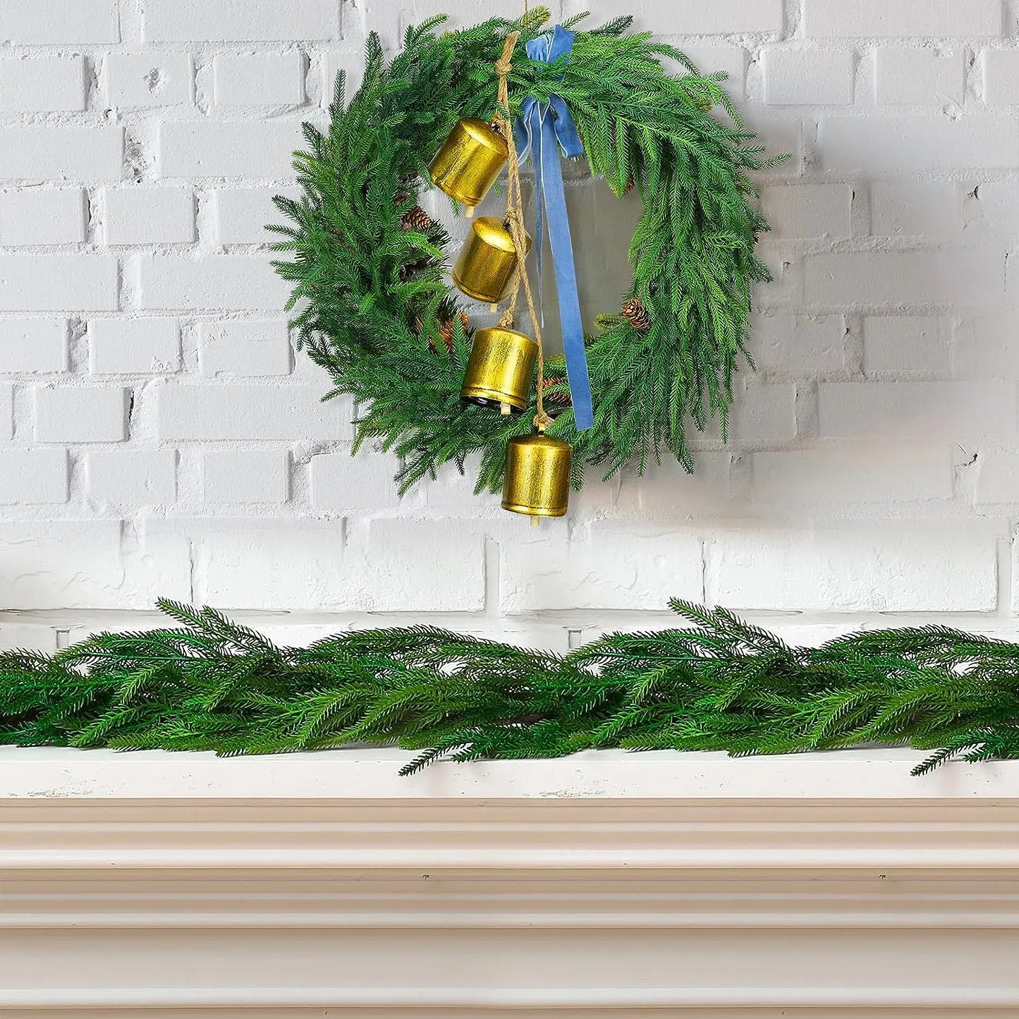 Christmas Garland Ivy Vine, Pine Needles, Cypress, Greenery Plant