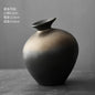 Elegant Simplicity: Japanese-Style Black Terracotta Vase