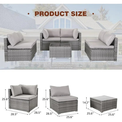 Elevate Your Outdoor Space: 7/8 Pieces Modular Patio Furniture Set