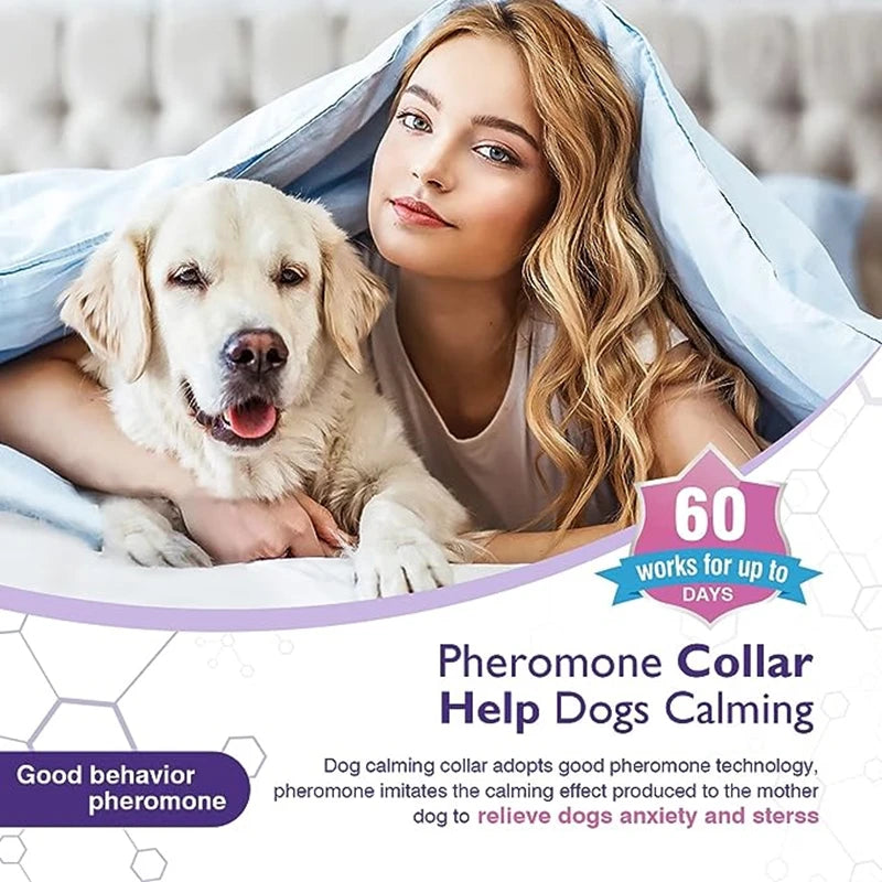 Calming Pheromone Collars - Adjustable Comfortable Anxiety Relief Collar for Pets