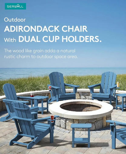 Relax in Style: Folding HDPE Adirondack Chair Set of 4