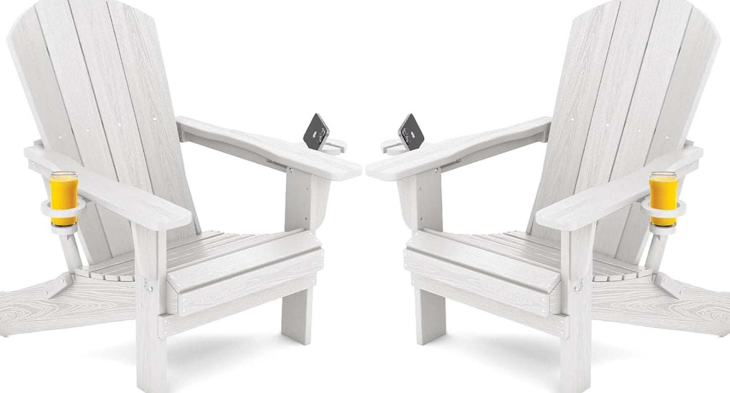 Relax in Style: Folding HDPE Adirondack Chair Set of 4