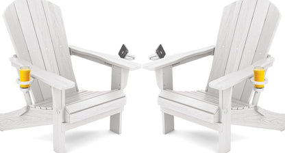 Relax in Style: Folding HDPE Adirondack Chair Set of 4