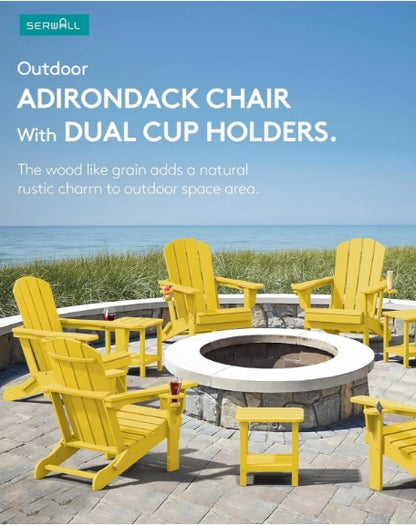 Relax in Style: Folding HDPE Adirondack Chair Set of 4