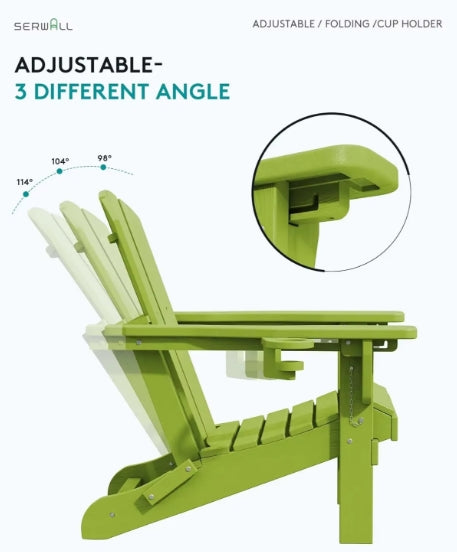 Relax in Style: Folding HDPE Adirondack Chair Set of 4