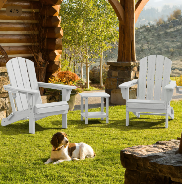 Relax in Style: Folding HDPE Adirondack Chair Set of 4