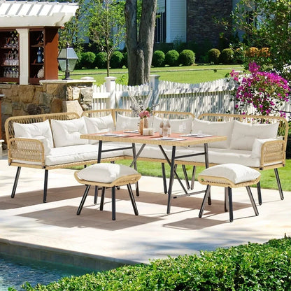 Elevate Your Outdoor Space with the 8-Piece L-Shaped Garden Furniture Set