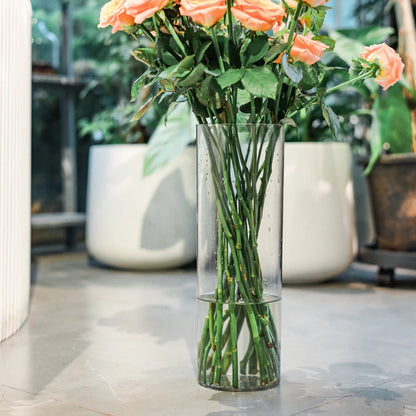 Transparent Cylinder Flower Vase – A Timeless and Elegant Centerpiece