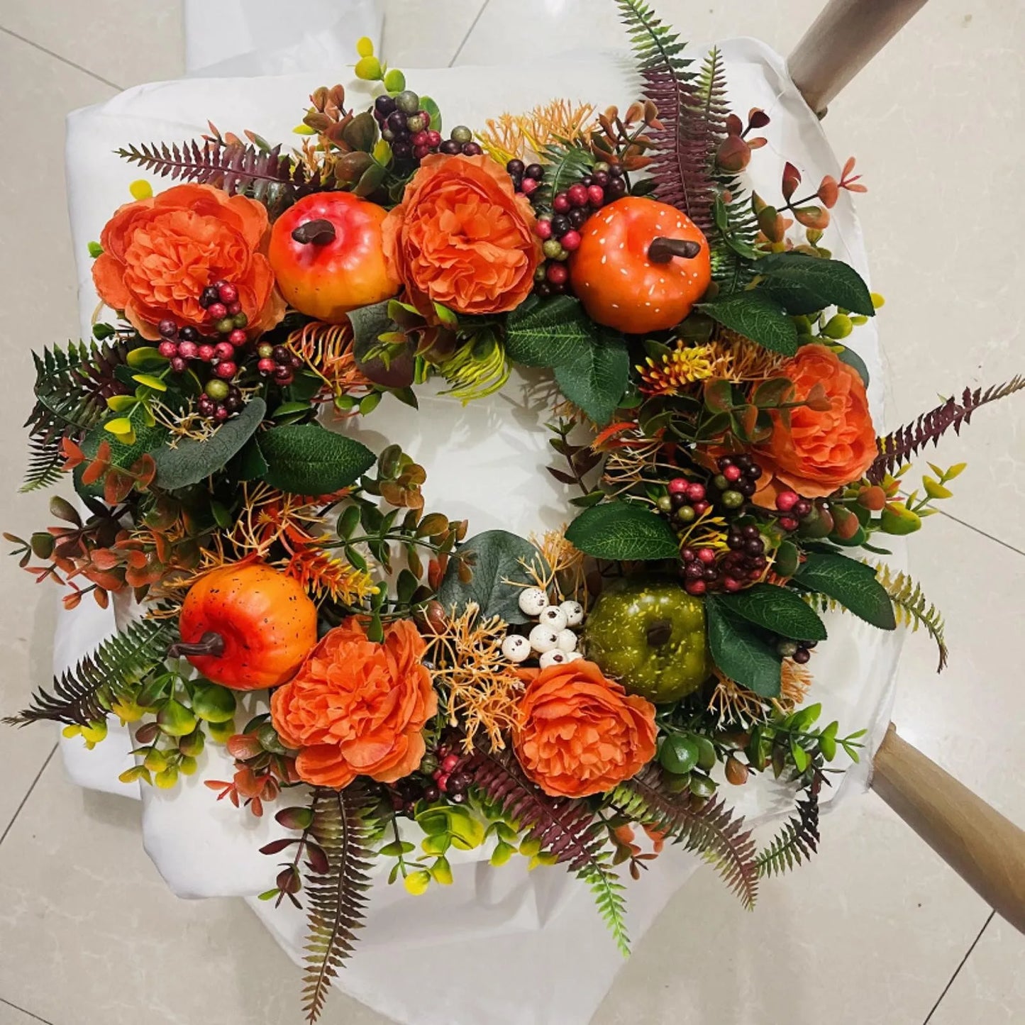 Celebrate Autumn with Our Fall Peony and Pumpkin Sunflower Wreath!