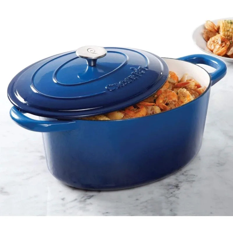 Artisan 7-Quart Oval Enameled Cast Iron Dutch Oven