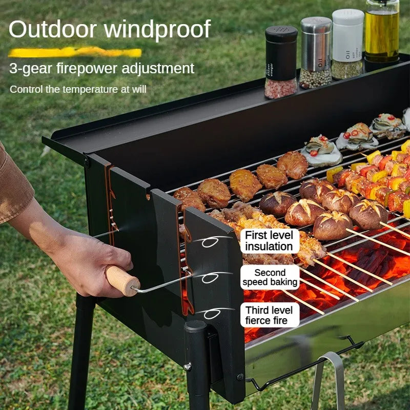 Portable Smokeless Charcoal BBQ Grill for Outdoor Fun