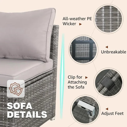 Elevate Your Outdoor Space: 7/8 Pieces Modular Patio Furniture Set