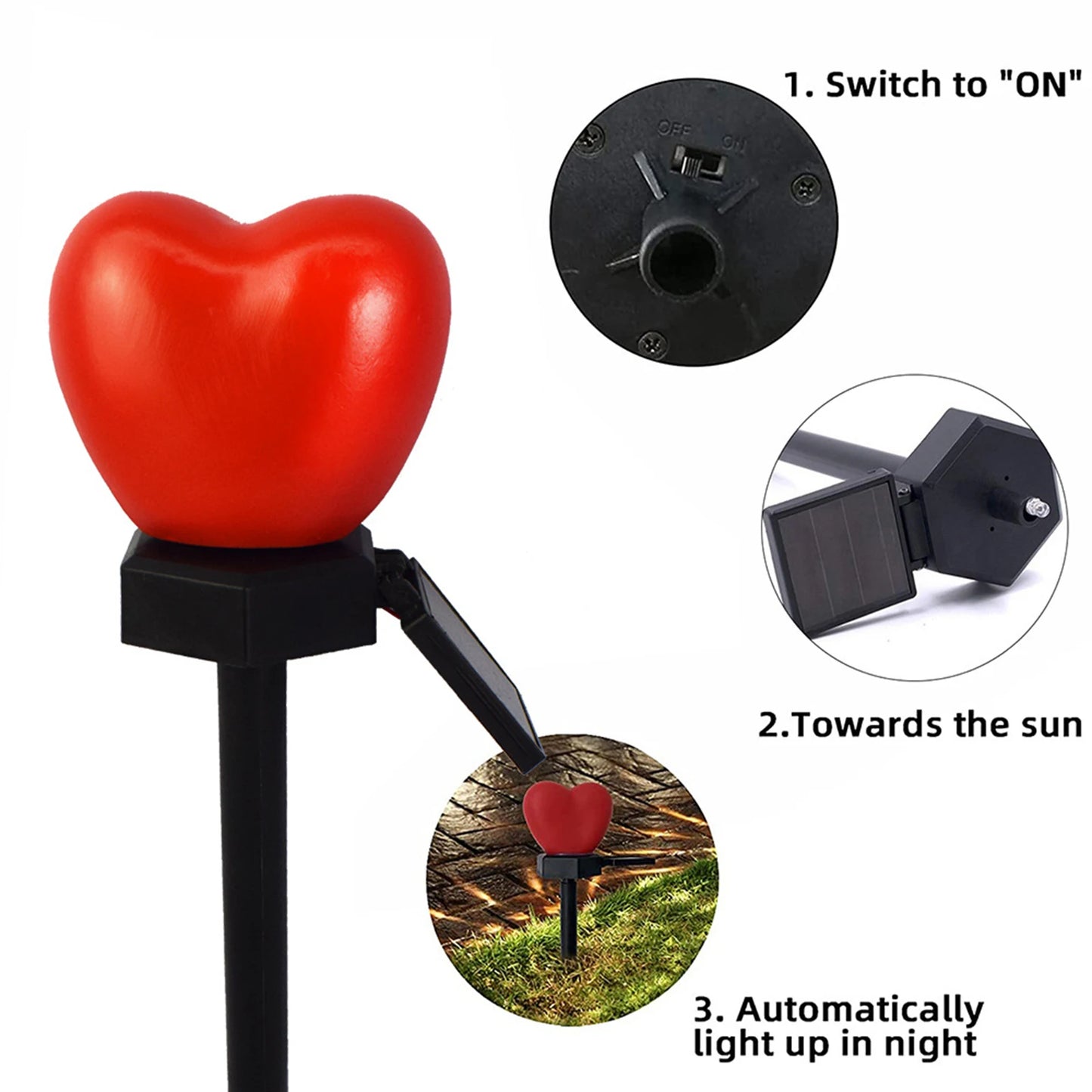 Heart-shaped LED Solar Garden Lights