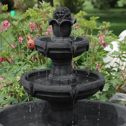 Relaxing 3-Tier Outdoor Water Fountain Feature