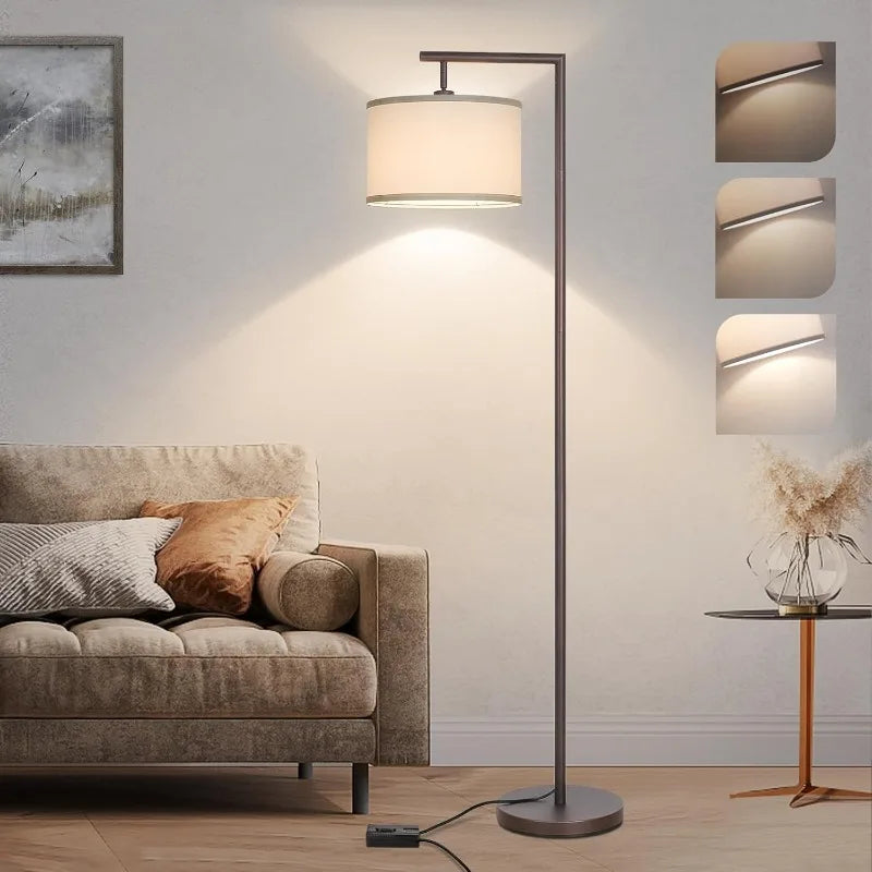 Modern Dimmable Floor Lamp with Adjustable Shade