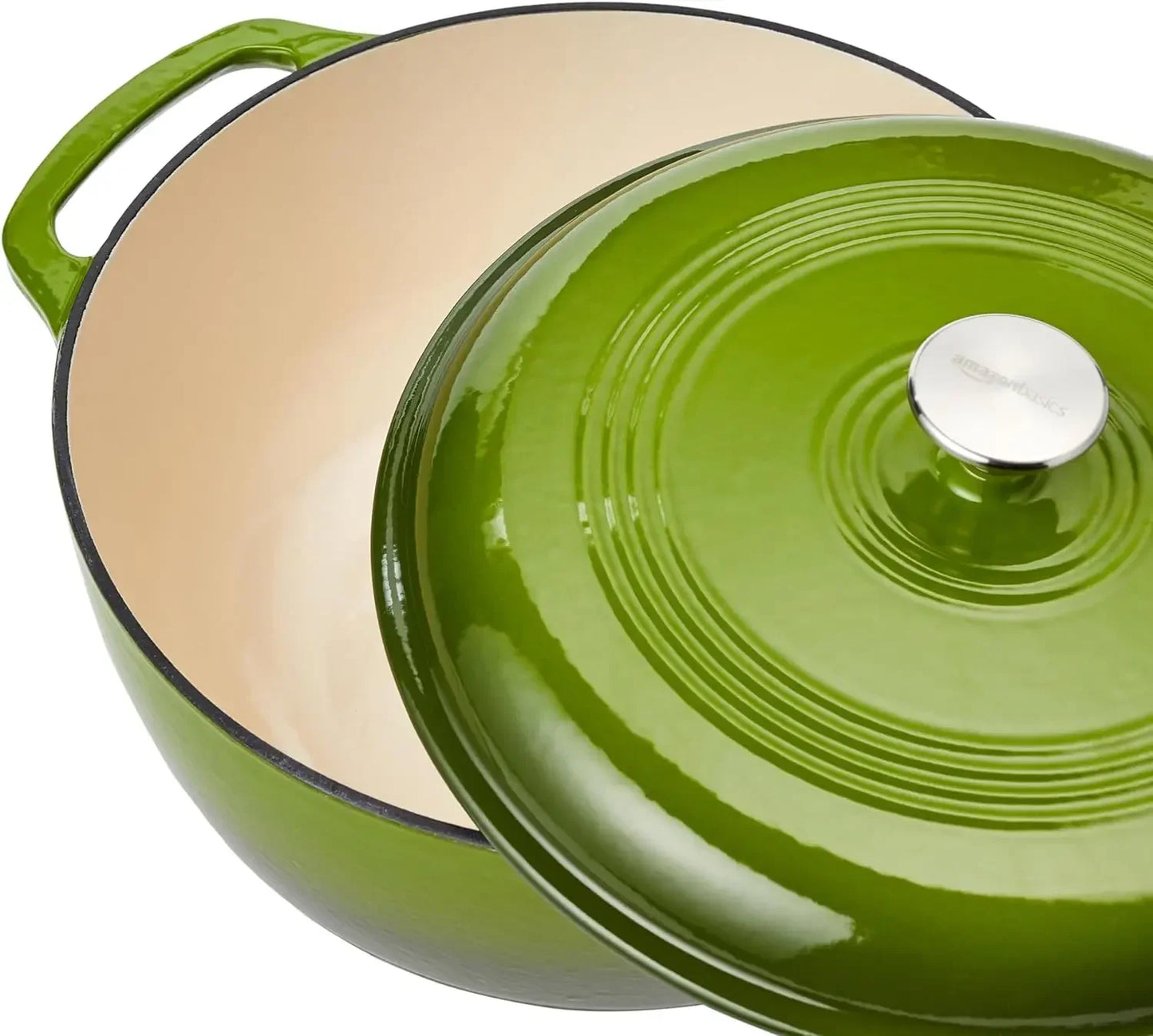 7.3-Quart Enameled Cast Iron Dutch Oven, Green, Oven Safe to 500°F