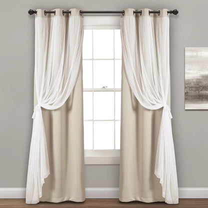 Stylish Light Control 2-in-1 Sheer & Blackout Grommet Curtains