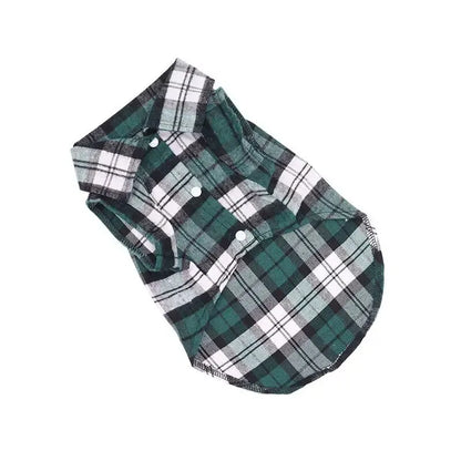 Pet Clothes for Small Dogs and Cats - Plaid Fall and Winter Shirt