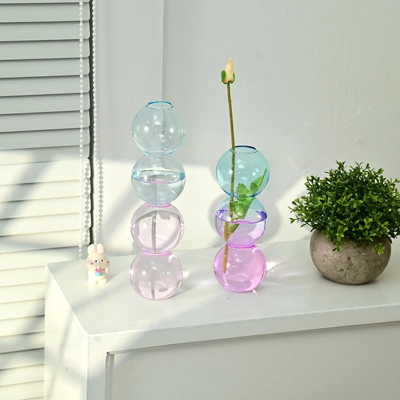 Bubble Glass Flower Vase – A Modern Touch of Elegance for Your Space