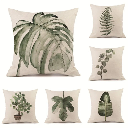 Bring Home Natural Elegance with Tropical Ink Art Cushion