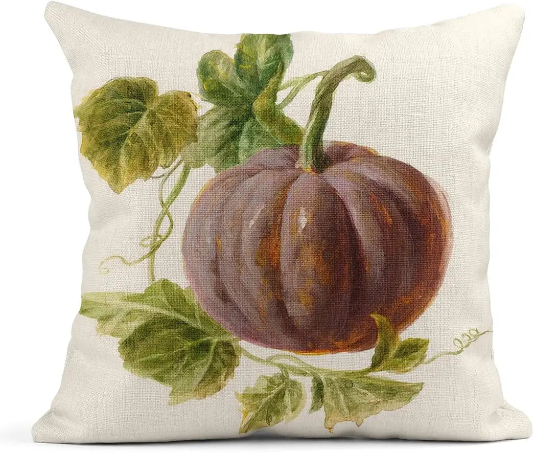 Linen Throw Pillow Cover Autumn Pumpkin Home Decoration Pillowcase Sofa Bed Sofa Square Cushion Cover Autumn pillowcase