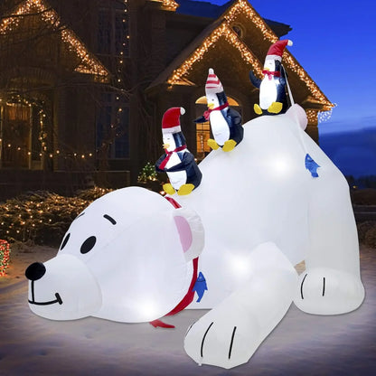 Light Up Your Holidays with our Inflatable Polar Bear & Penguins!