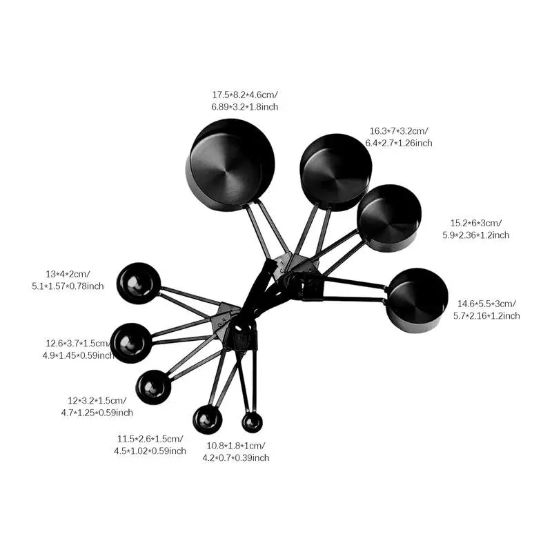 9-Piece Stainless Steel Measuring Cups & Spoons Set