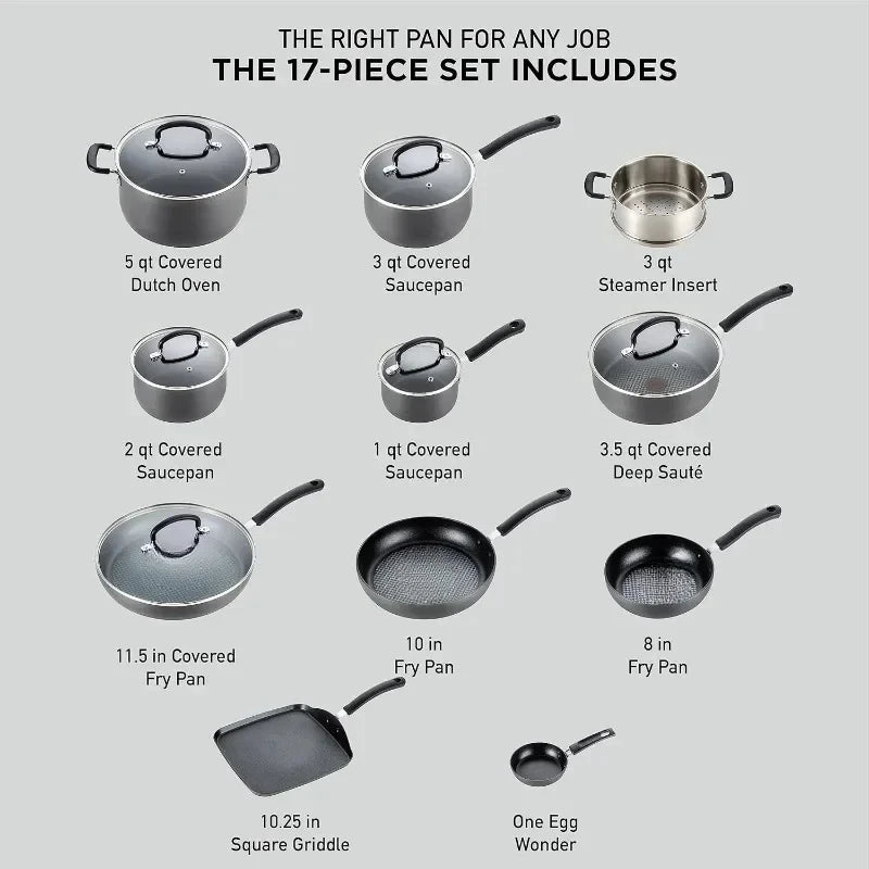 Ultimate Hard Anodized Nonstick Cookware Set – Oven & Broiler Safe Kitchen Cooking Set