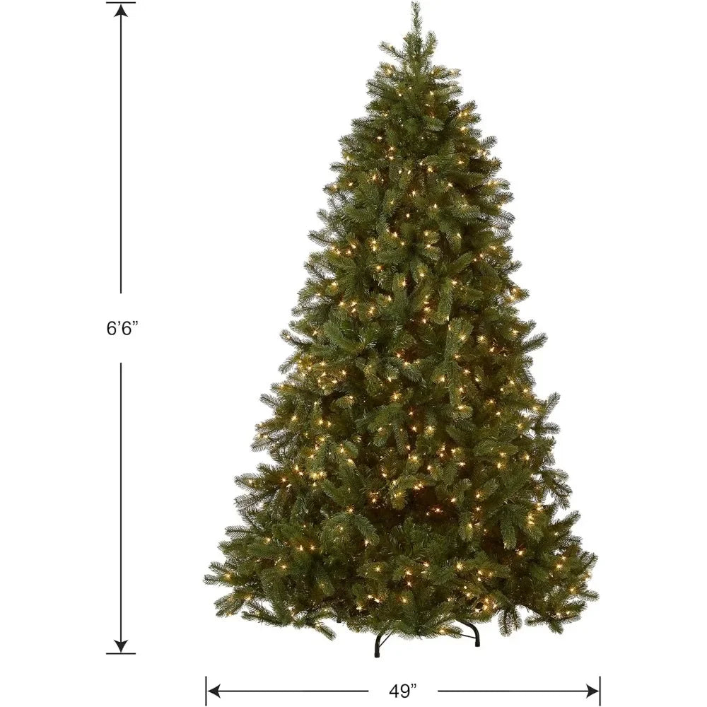 Foot Artificial Christmas Tree - Down swept Douglas Fir with 1000 White Lights