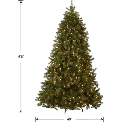 Foot Artificial Christmas Tree - Down swept Douglas Fir with 1000 White Lights