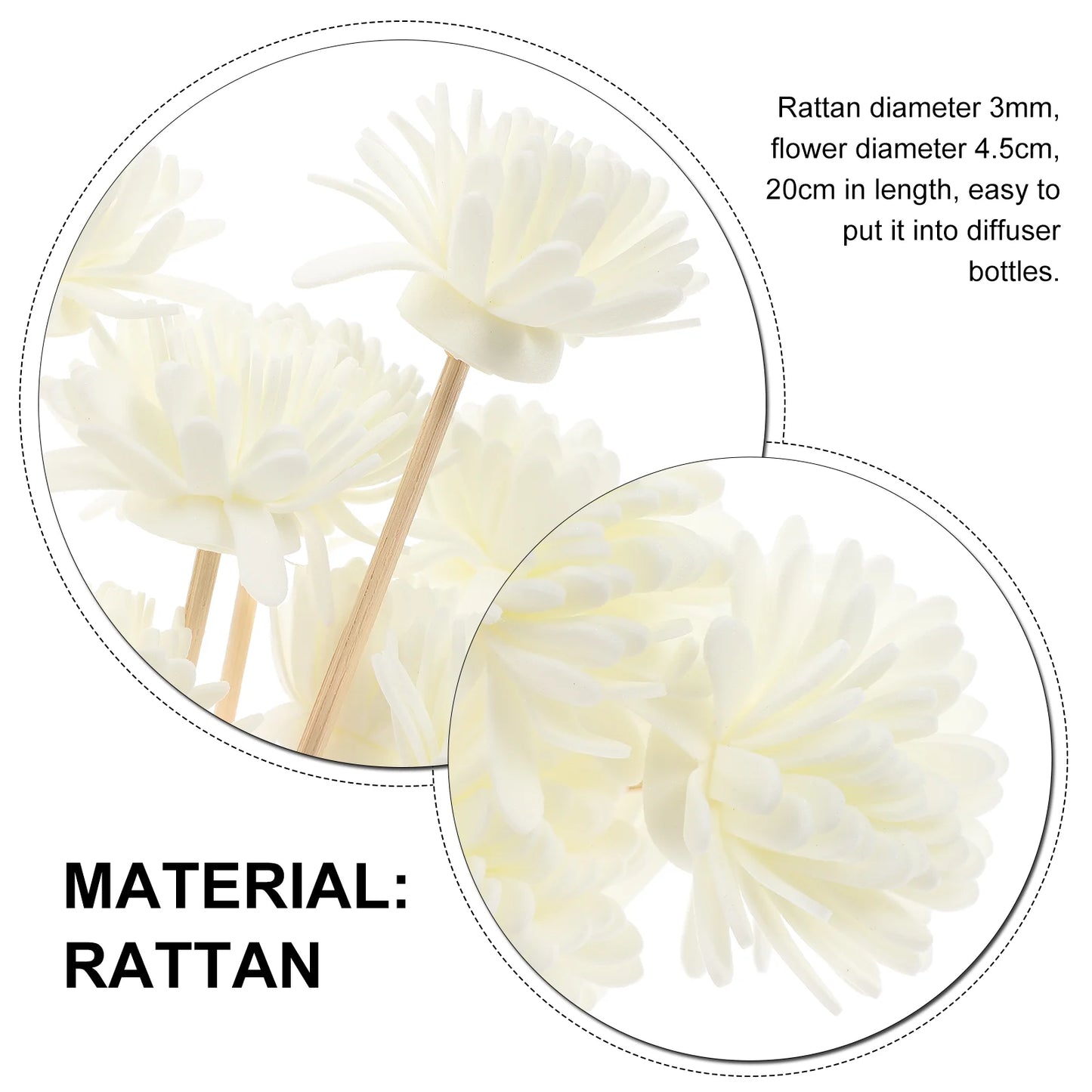 Chrysanthemum Aroma Diffuser Reeds – 10pcs Eco-Friendly Rattan Sticks