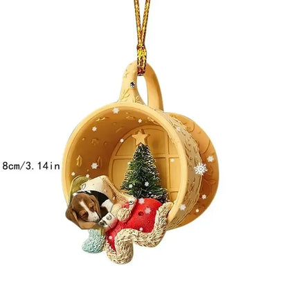 Cute Puppy Acrylic Christmas Pendant – Holiday Ornament & Décor