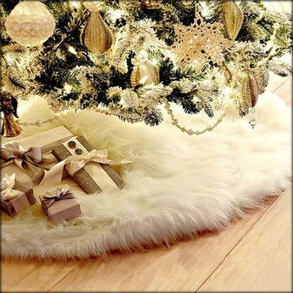 Plush Faux Fur Christmas Tree Skirt