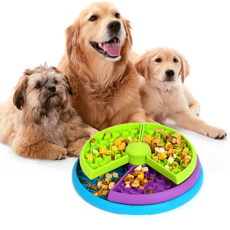 Pet Slow Food Bowl – 3-Layer Puzzle Feeder for Dogs