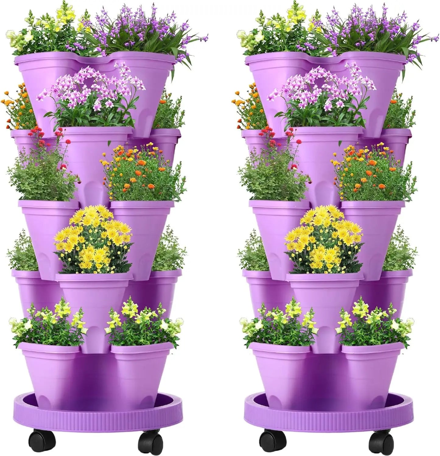 2 Set 5-Tier Stackable Planters – Grow Your Garden in Style