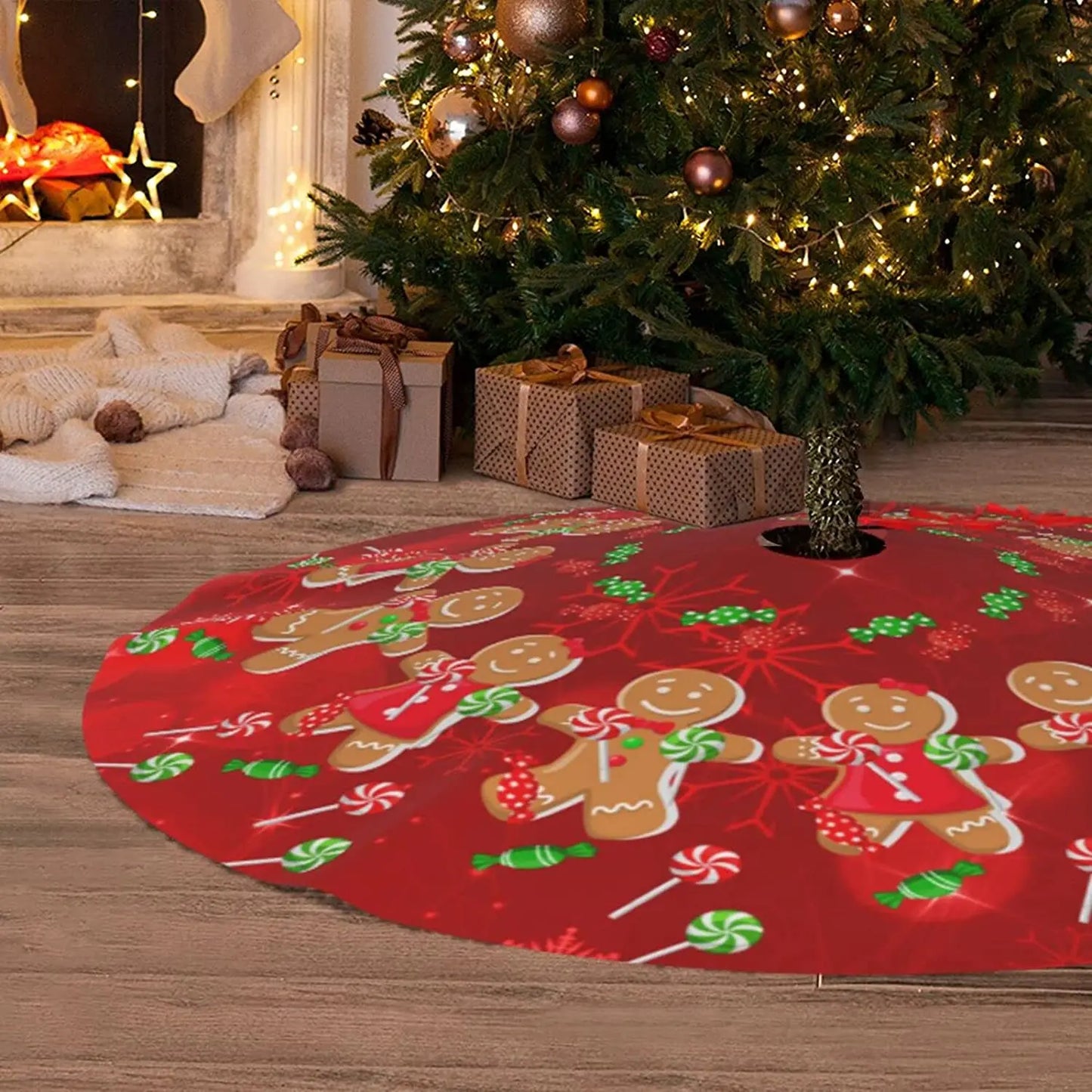 Gingerbread & Candy Christmas Tree Skirt