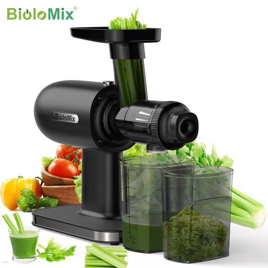 BioloMix Cold Press Juicer – Slow Masticating Juicer Machine with Reverse Function