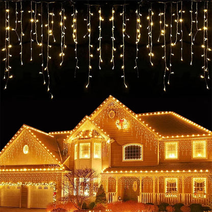 Enchanting White Curtain Christmas Lights – LED String Strip for Parties and Holiday Celebrations